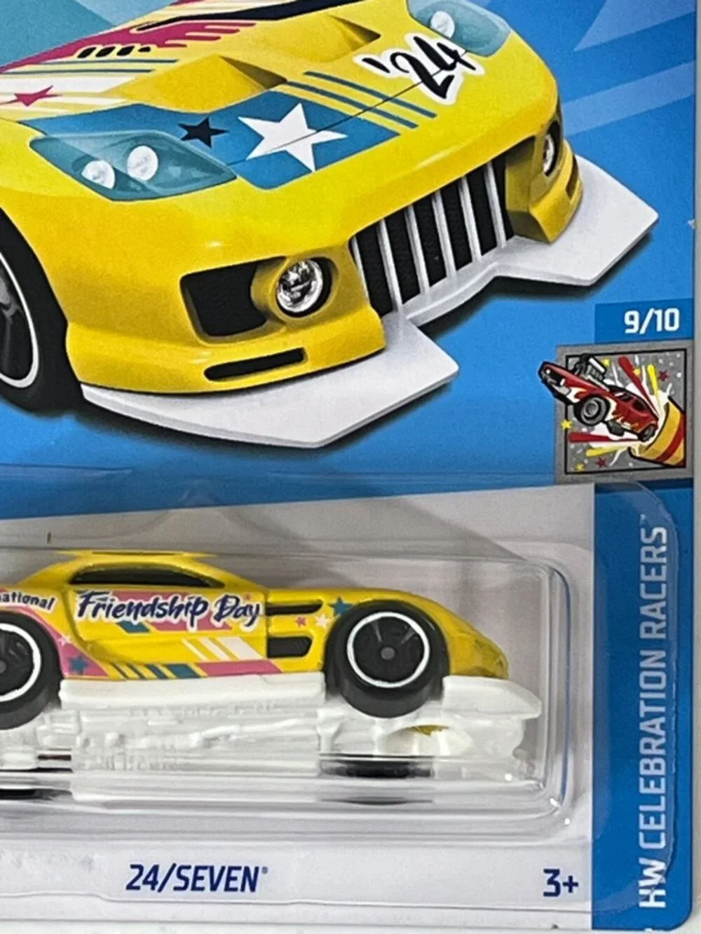 Hot Wheels 24/Seven Celebration Racers 117/250 Yellow Friendship Day Car 2024